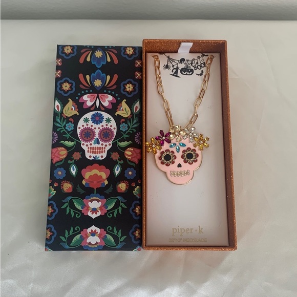 Halloween Piper•K Scull Necklace size 32+3 - Picture 2 of 3